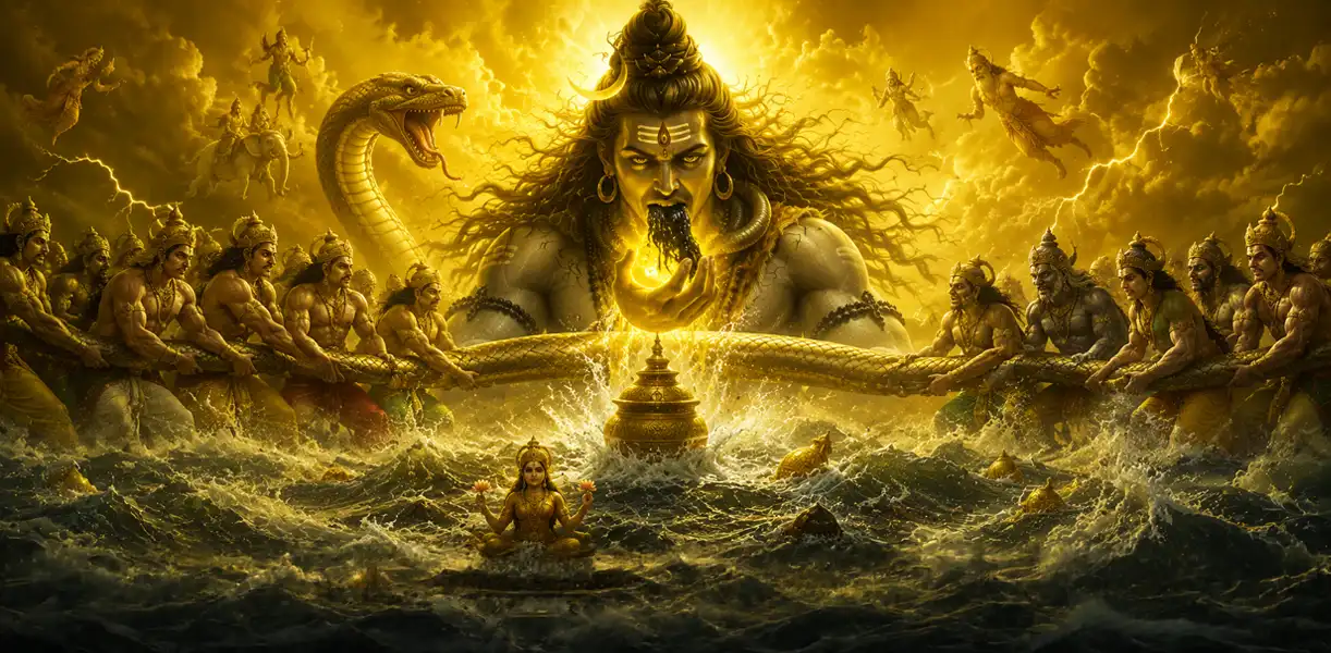 samundra manthan and halahal shiva fierce roop